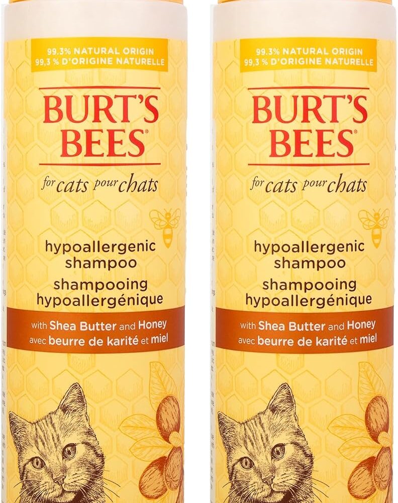 BURT'S BEES FOR PETS Hypoallergenic Cat Shampoo, Unscented, 10 Fl Oz, 2-Pk