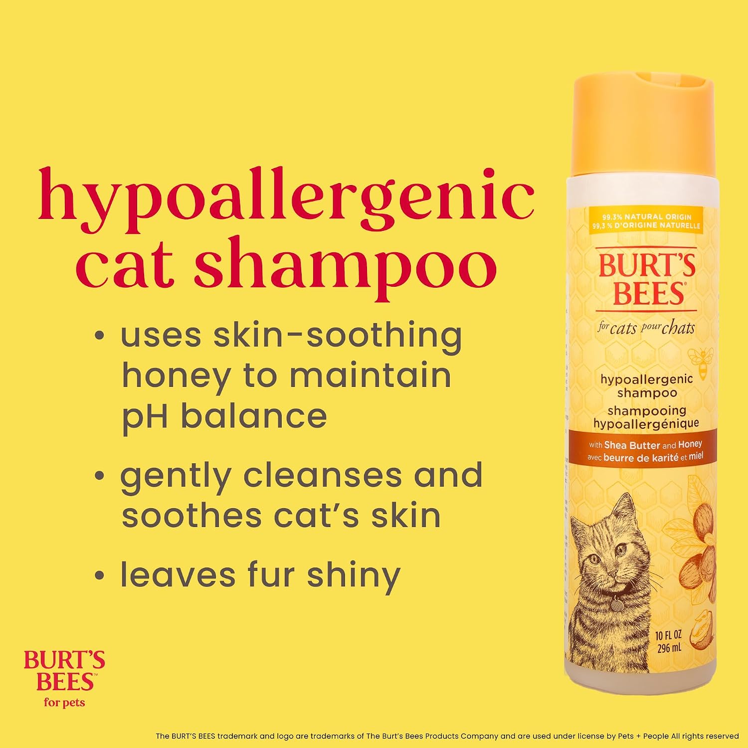 BURT'S BEES FOR PETS Hypoallergenic Cat Shampoo, Unscented, 10 Fl Oz, 2-Pk - Image 3