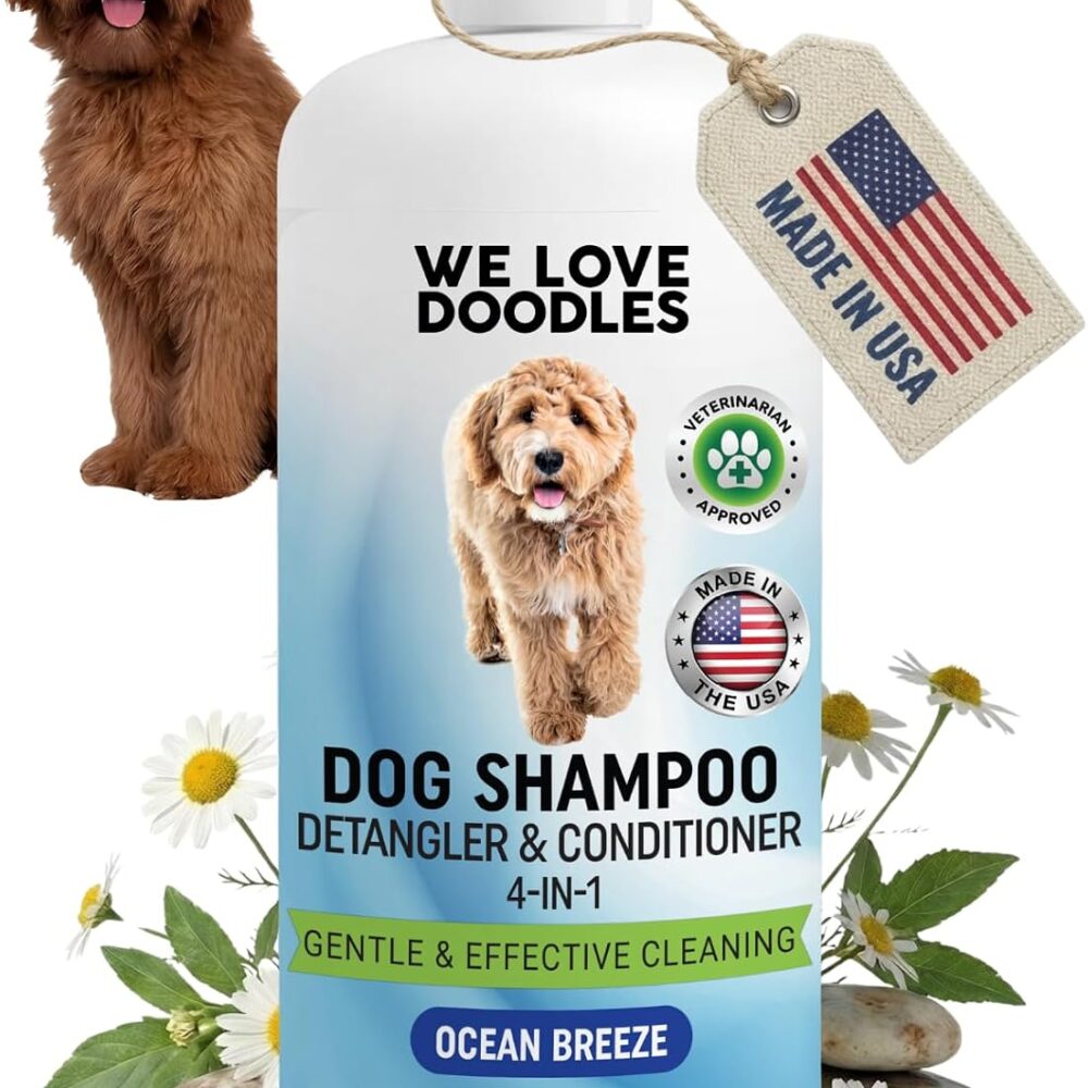 Dog Shampoo, Conditioner & Detangler, Gentle Tearless, Ocean Breeze, 16OZ
